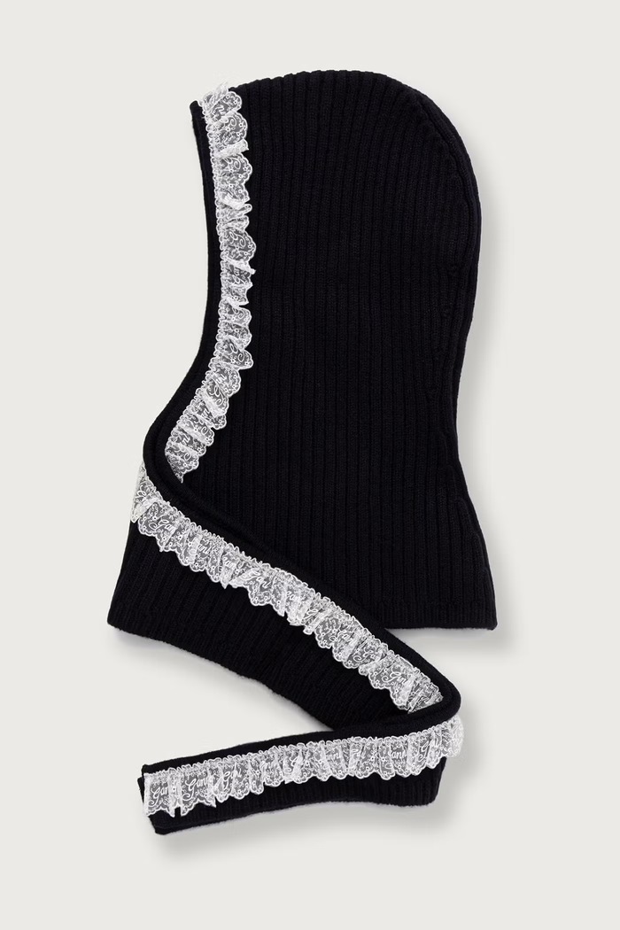 GANNI Balaclava kaptur damski granatowy B3020274