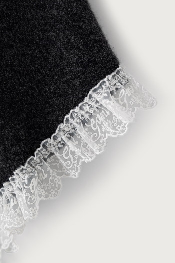 Akcesoria GANNI Triangular Scarf XXL szalik wełniany damski B3020272 szary