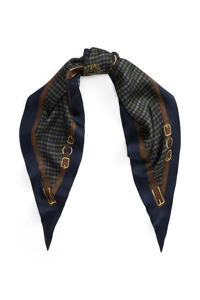 Lauren Ralph Lauren Apaszka damska jedwabna granatowy 454P23564