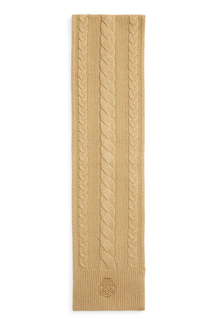 Lauren Ralph Lauren Szalik damski z wełną 454P23550 beżowy AW26