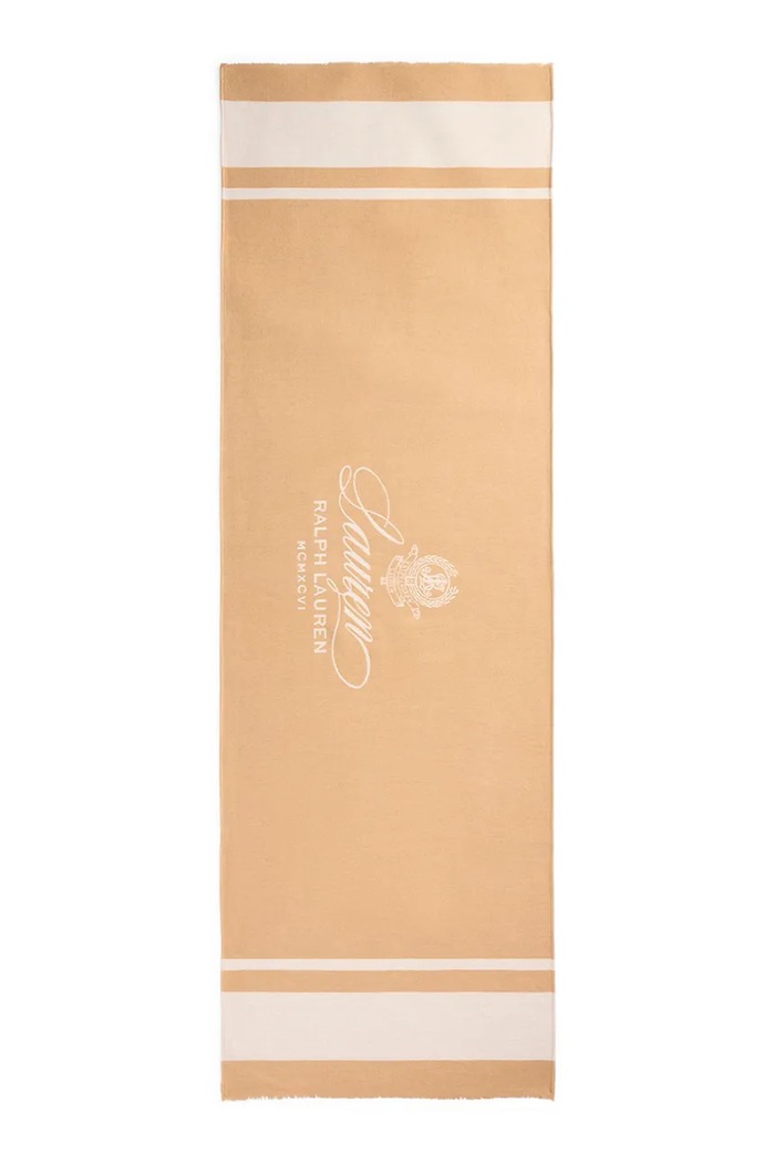Lauren Ralph Lauren Szal damski z dodatkiem wełny brązowy 454P23510