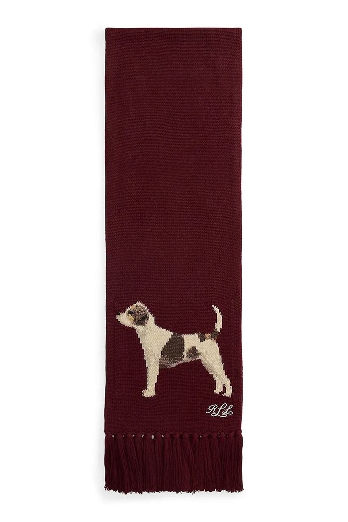 Lauren Ralph Lauren Szalik damski z wełną 454P23507 bordowy AW26