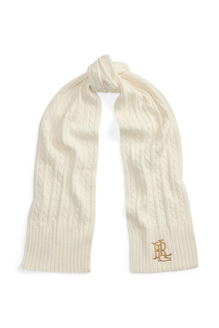 Lauren Ralph Lauren Szalik damski z dodatkiem wełny beżowy 454P23506