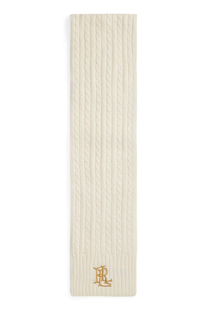 Lauren Ralph Lauren Szalik damski z dodatkiem wełny 454P23506 beżowy AW26