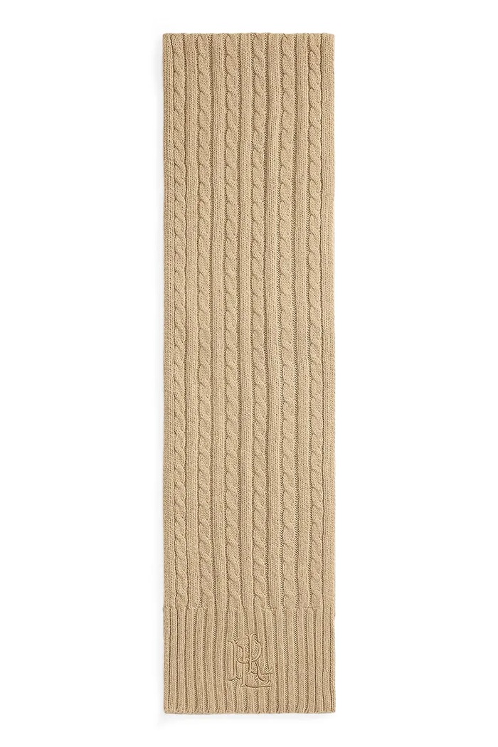 Lauren Ralph Lauren Szalik damski z dodatkiem wełny 454P23506 beżowy AW26