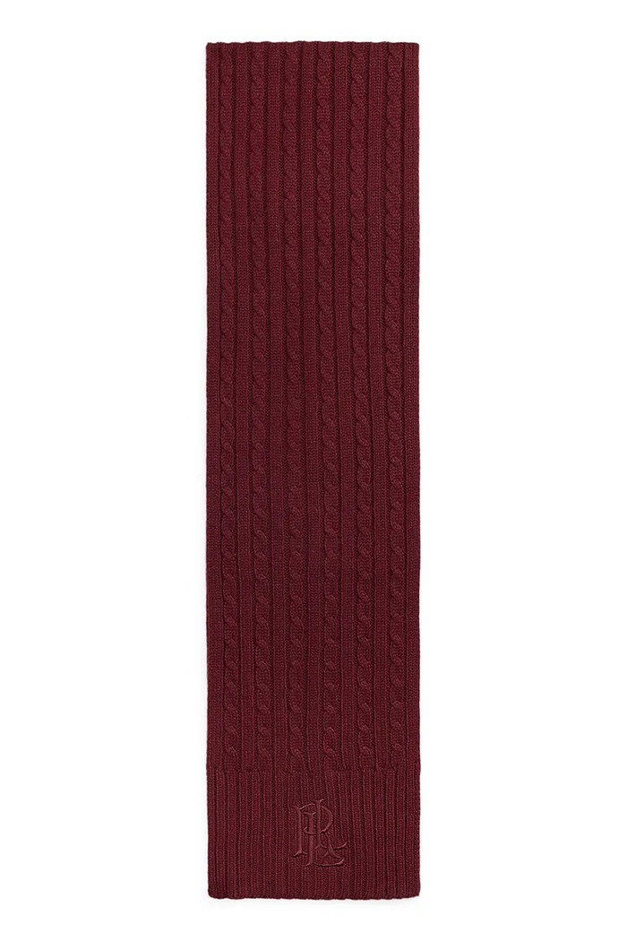 Lauren Ralph Lauren Szalik damski z dodatkiem wełny 454P23506 bordowy AW26