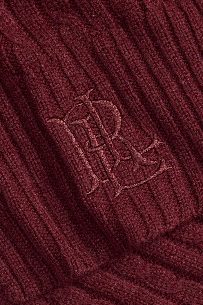 Akcesoria Lauren Ralph Lauren Szalik damski z dodatkiem wełny 454P23506 bordowy