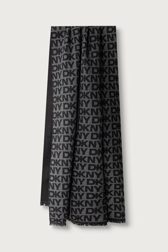 DKNY Szalik damski z wiskozy czarny D6WS1921