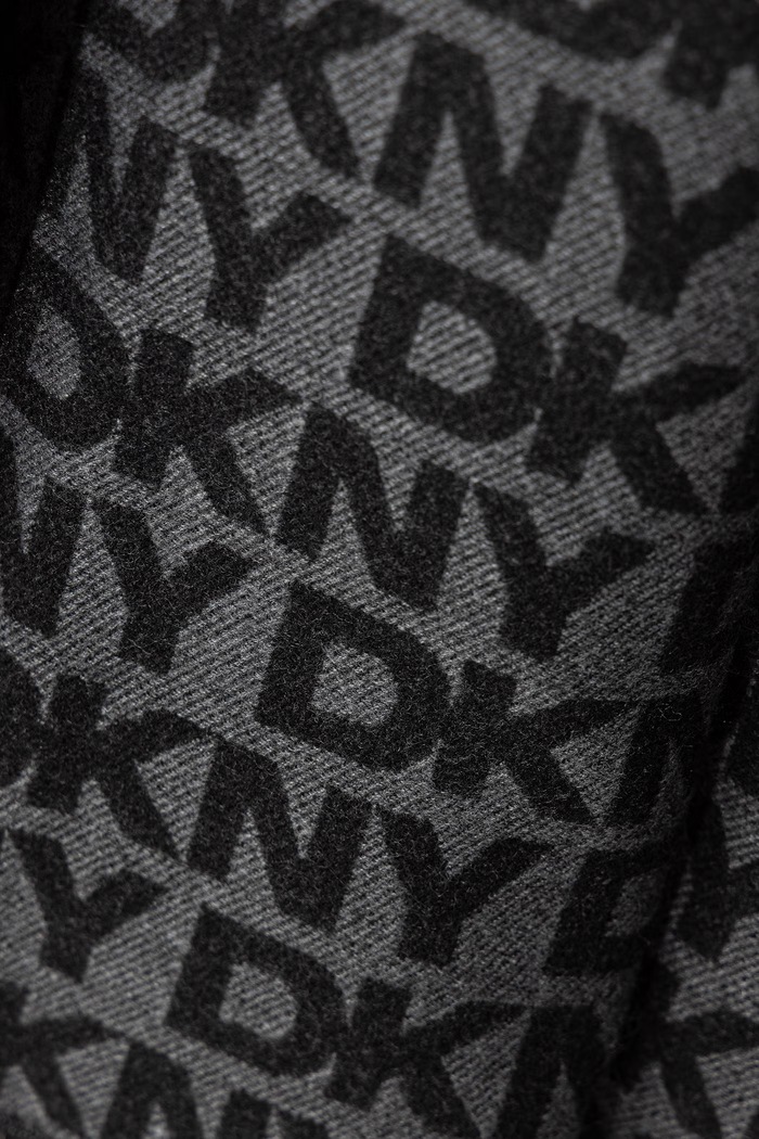 DKNY Szalik damski z wiskozy D6WS1921 czarny AW26