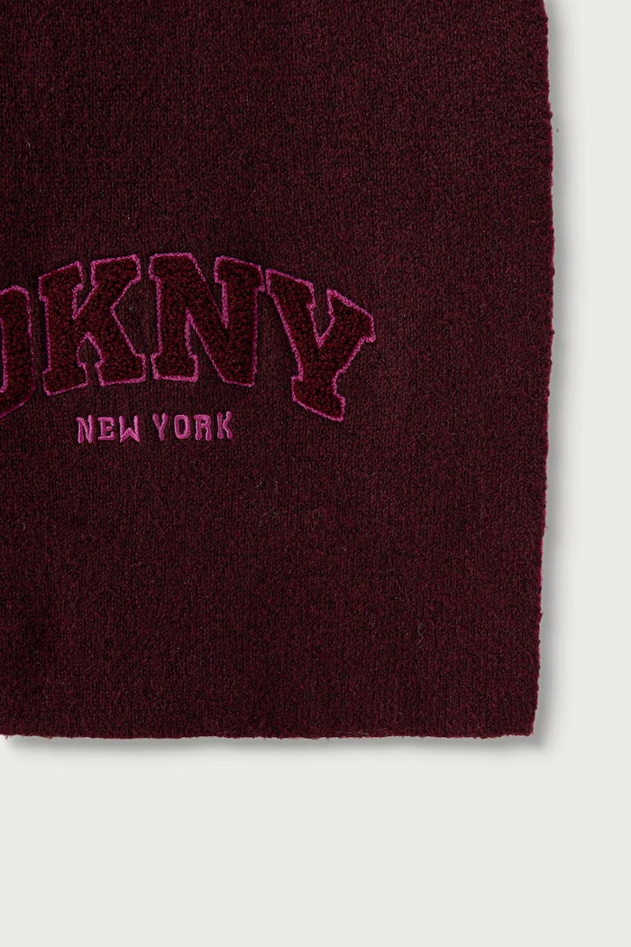 DKNY Szalik damski D6KS1864 bordowy AW26