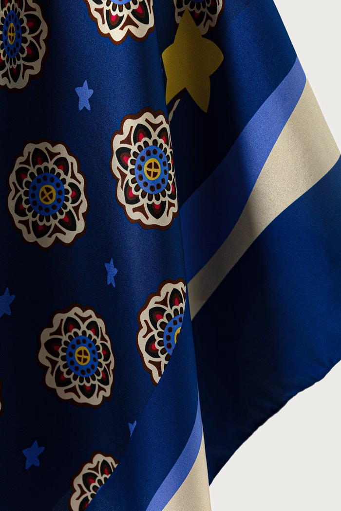 Dodatki iBlues svilena ruta ženska IBLPALO 2627546011200 mornarsko modra