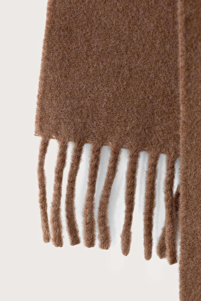 Max Mara szalik wełniany damski 2624546232600 brązowy AW26