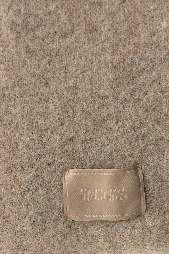 BOSS Szalik damski z wełną Yulyette_30*200 50551696 beżowy AW26