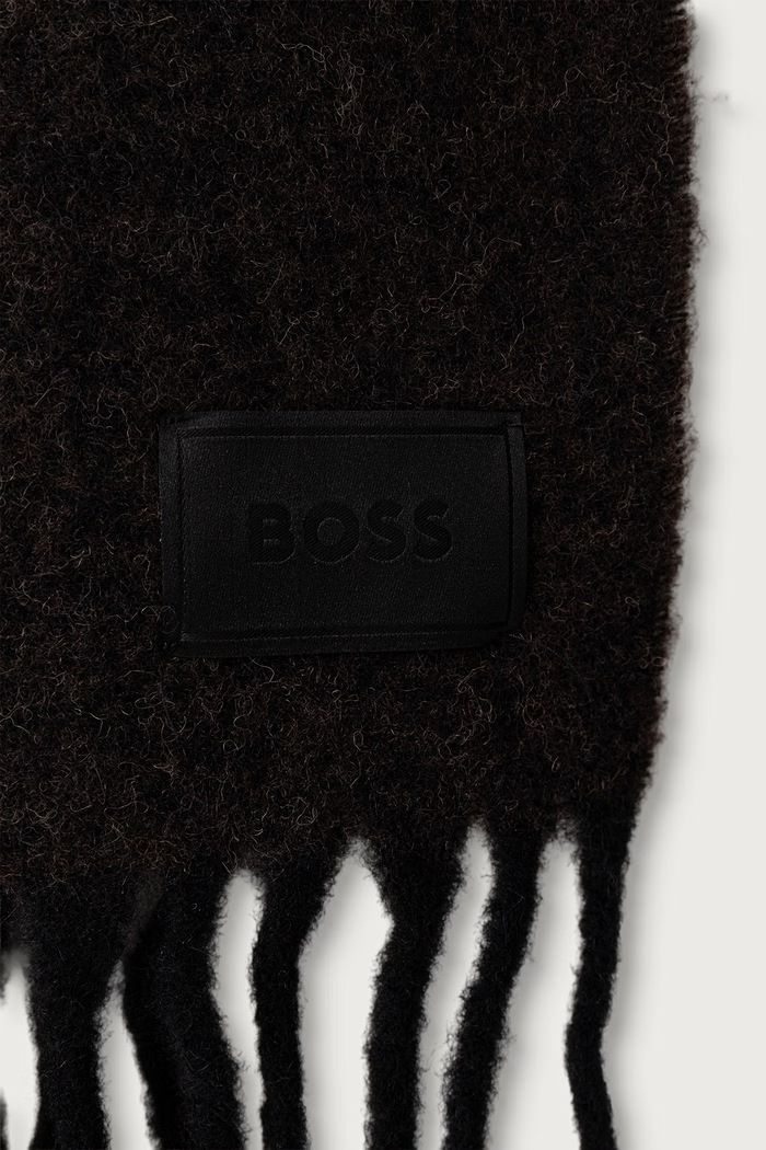 BOSS Kratki šal za žene s vunom Yulyette_30*200 50551696 siva AW26
