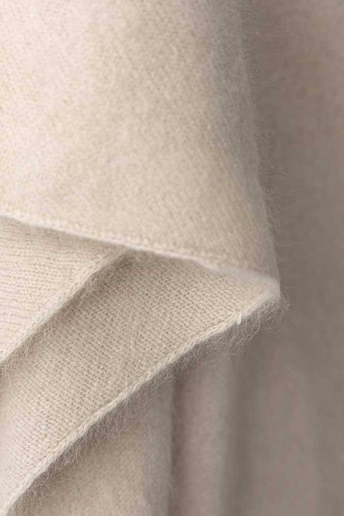 Akcesoria MM by Max Mara Apaszka damska wełniana MMLPALO 2626746018600 beżowy