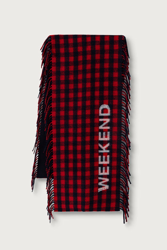Weekend Max Mara Szalik damski z wełną WKAFILOVIA granatowy 2625546065600