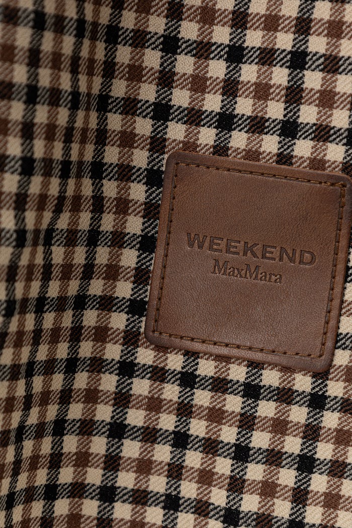 Weekend Max Mara Szal damski wełniany WKAQUANTUM 2625546045600 beżowy AW26