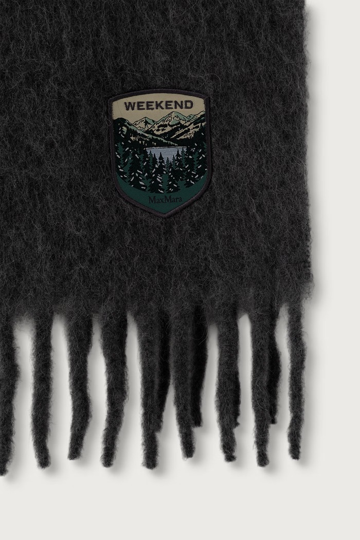 Akcesoria Weekend Max Mara Szal damski z wełną alpaki WKASCALATA 2625546015600 szary