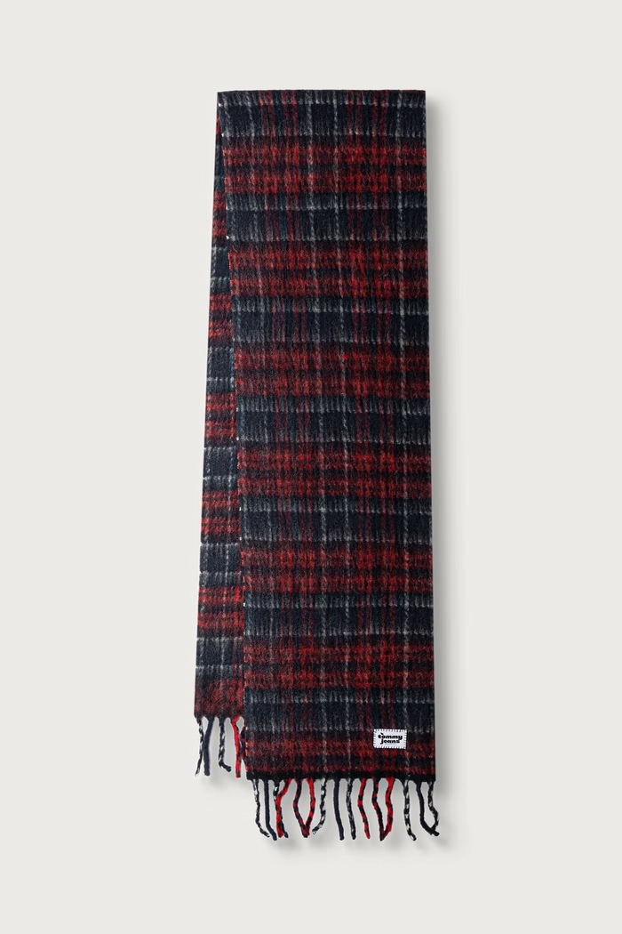 Tommy Jeans Szalik damski z wełną bordowy AW0AW18985