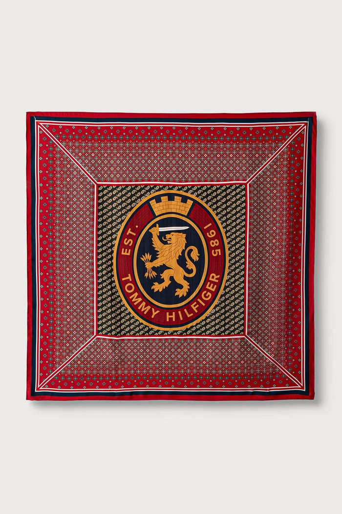 Tommy Hilfiger Apaszka damska jedwabna czerwony AW0AW19127