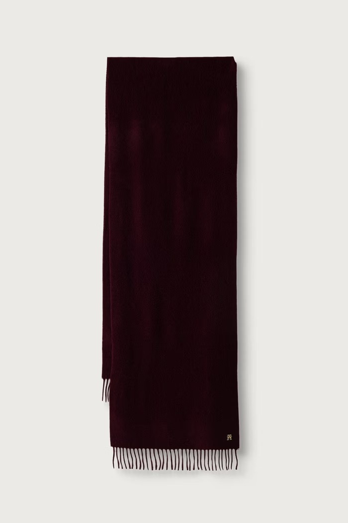 Tommy Hilfiger szalik damski kaszmirowy bordowy AW0AW19118