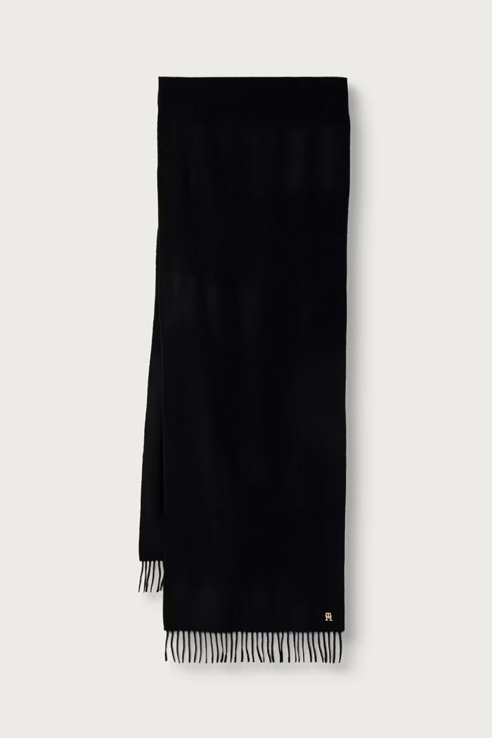 Tommy Hilfiger szalik damski kaszmirowy czarny AW0AW19118