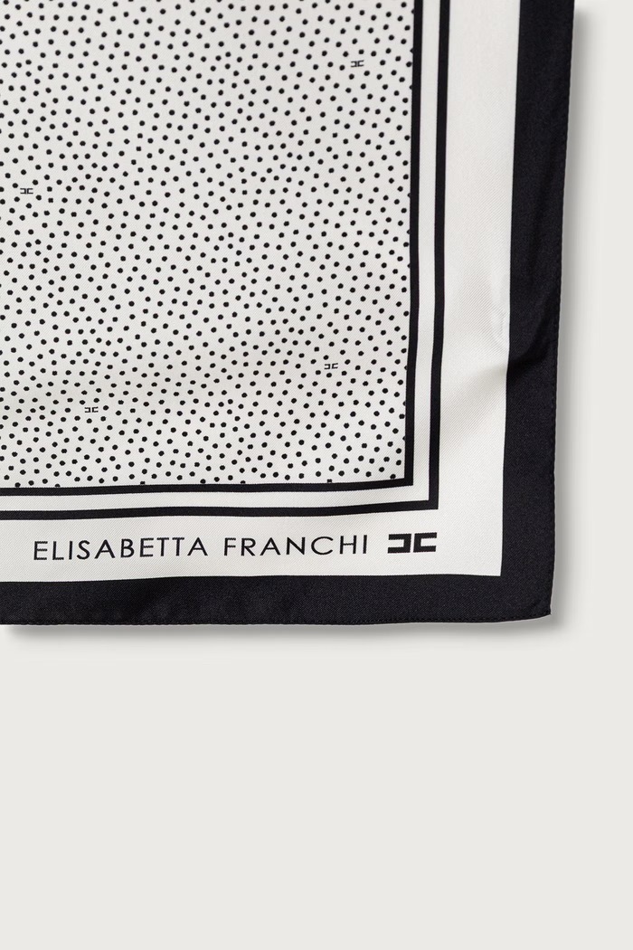 Elisabetta Franchi Apaszka damska jedwabna FO01F67E2 biały AW26