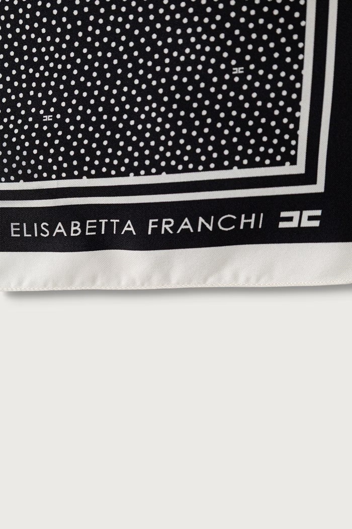 Elisabetta Franchi Apaszka damska jedwabna FO01F67E2 czarny AW26