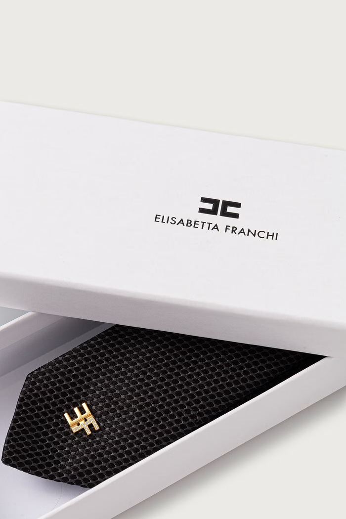Akcesoria Elisabetta Franchi Krawat damski jedwabny CR21L67E2 czarny
