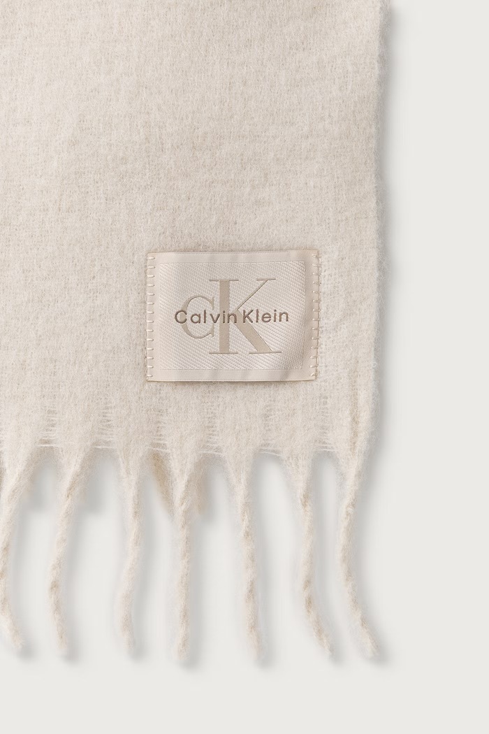 Calvin Klein Κασκόλ γυναικείο από πρόσμιξη μαλλιού LV04F8105G μπεζ AW26