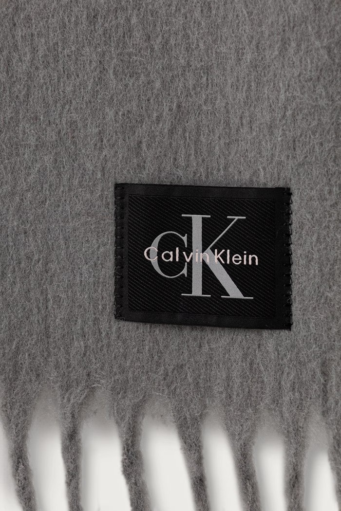 Calvin Klein Šálik dámsky s prímesou vlny LV04F8103G sivá AW26