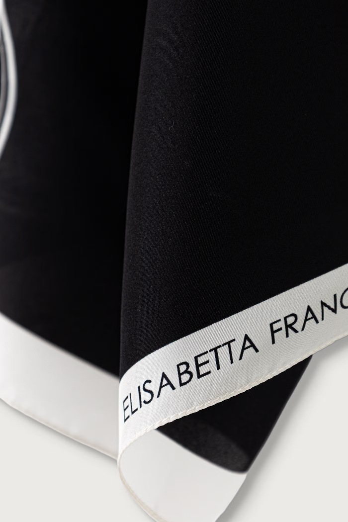 Doplňky Elisabetta Franchi malý šátek dámský hedvábný FO03F66E2 černá