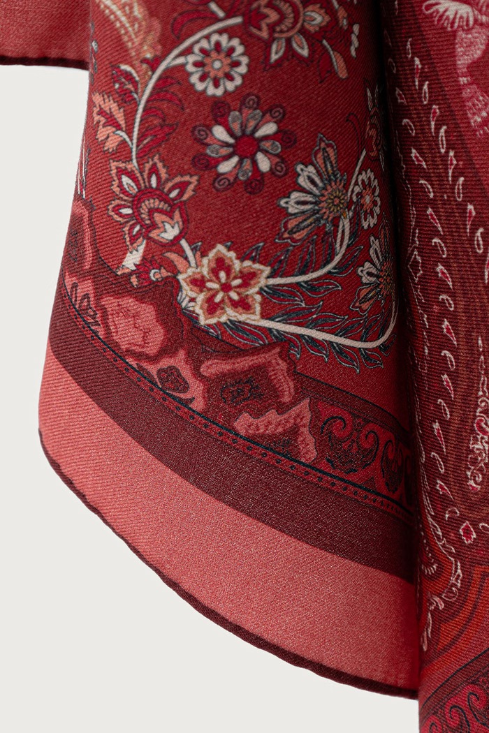 Akcesoria Weekend Max Mara Apaszka damska z wełną WKATAURO 2625546094600 czerwony
