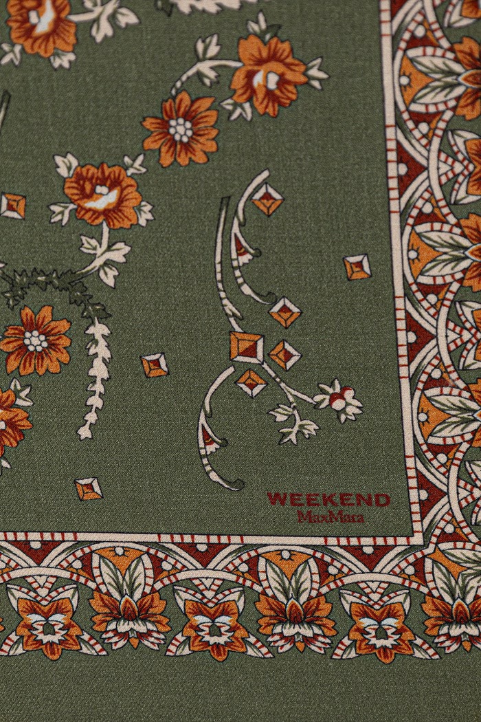 Weekend Max Mara Apaszka damska z wełną WKATAURO 2625546094600 zielony AW26
