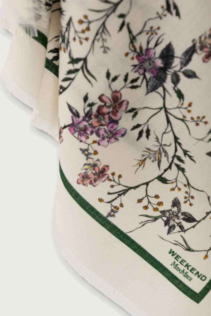 Akcesoria Weekend Max Mara Apaszka damska z wełną WKACAMICE 2625546084600 beżowy