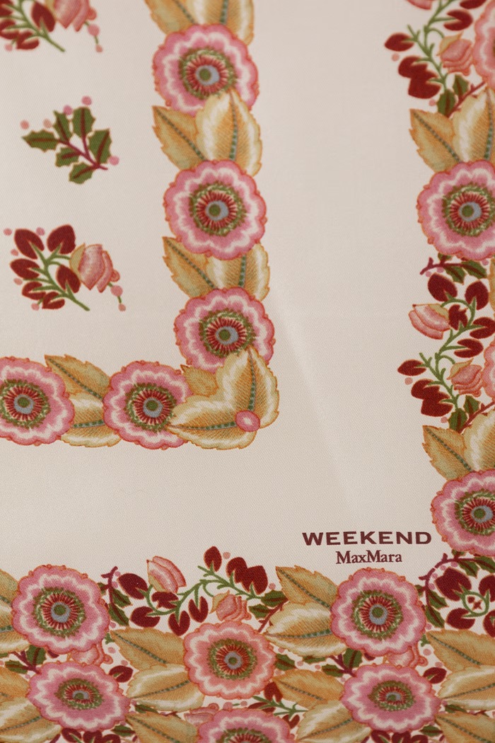 Weekend Max Mara Apaszka damska jedwabna WKAONESTORING 2625546074600 beżowy AW26