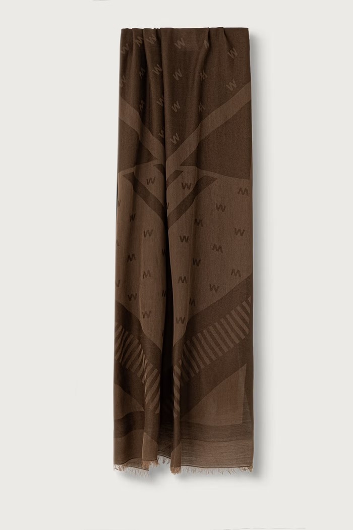 Weekend Max Mara Szal damski z wełną WKATIRSI brązowy 2625546034600
