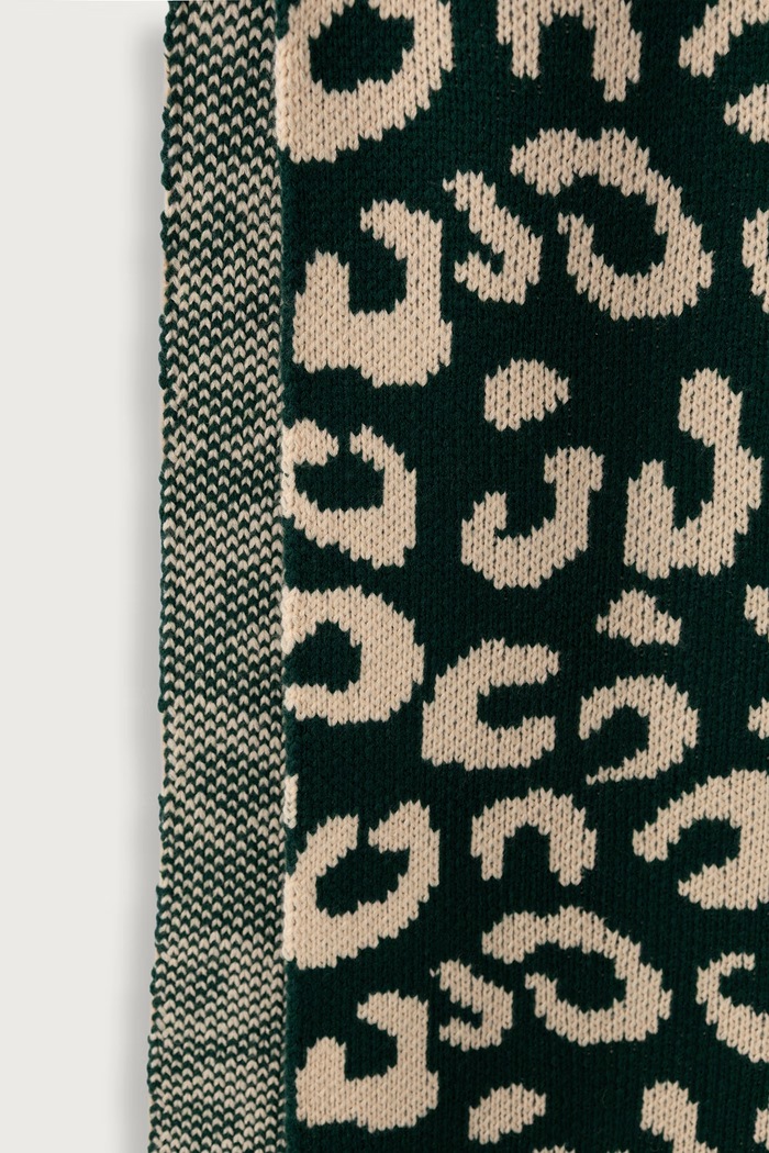 Essentiel Antwerp Szalik damski z wełną Kleopard Kleopard.K3OW zielony AW26