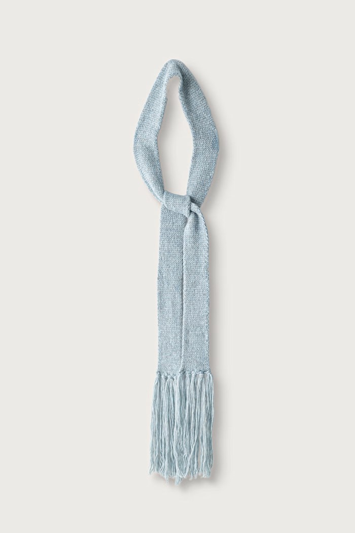 Essentiel Antwerp Szalik damski z dodatkiem wełny Korte Korte.AA19 niebieski AW26