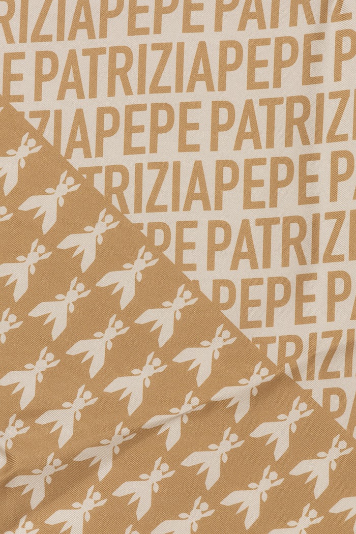 Patrizia Pepe chusta damska jedwabna 8F0016.A4X1P beżowy AW26