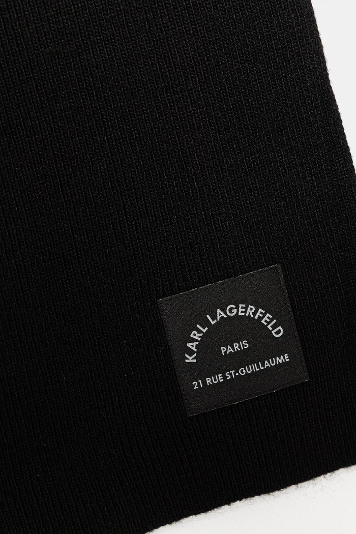 Karl Lagerfeld šal ženski z dodatkom volne K/RSG B3W33042 črna AW26