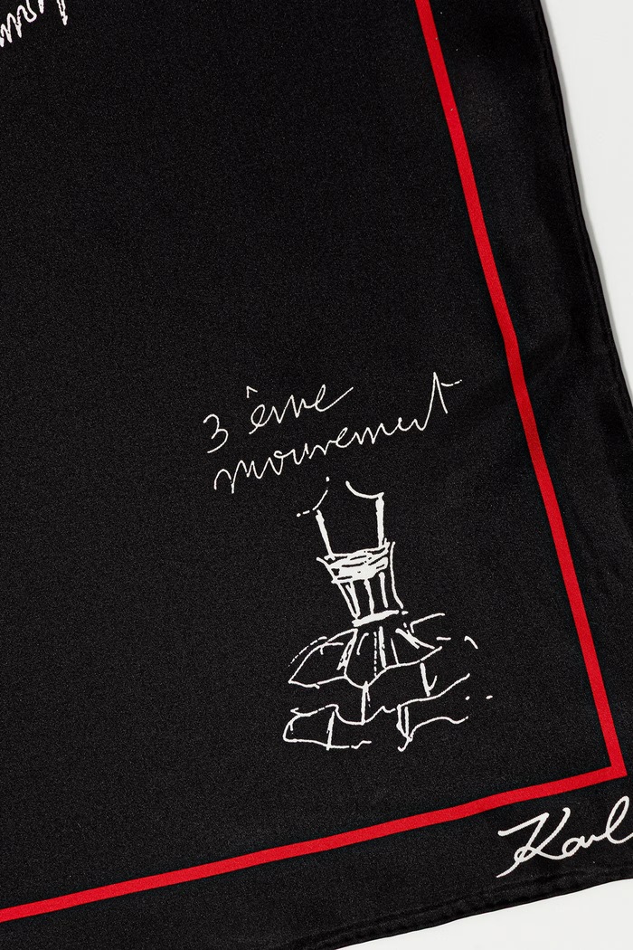 Karl Lagerfeld svilena ruta ženska B3W33091 črna AW26