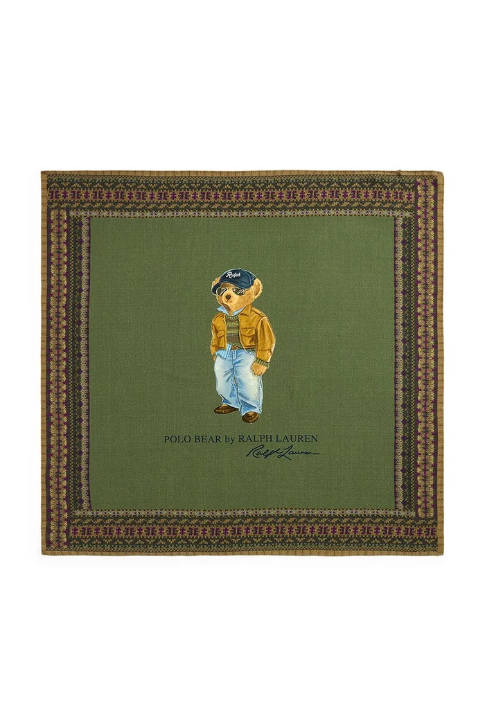 Polo Ralph Lauren apaszka damska wełniana zielony 455P18122