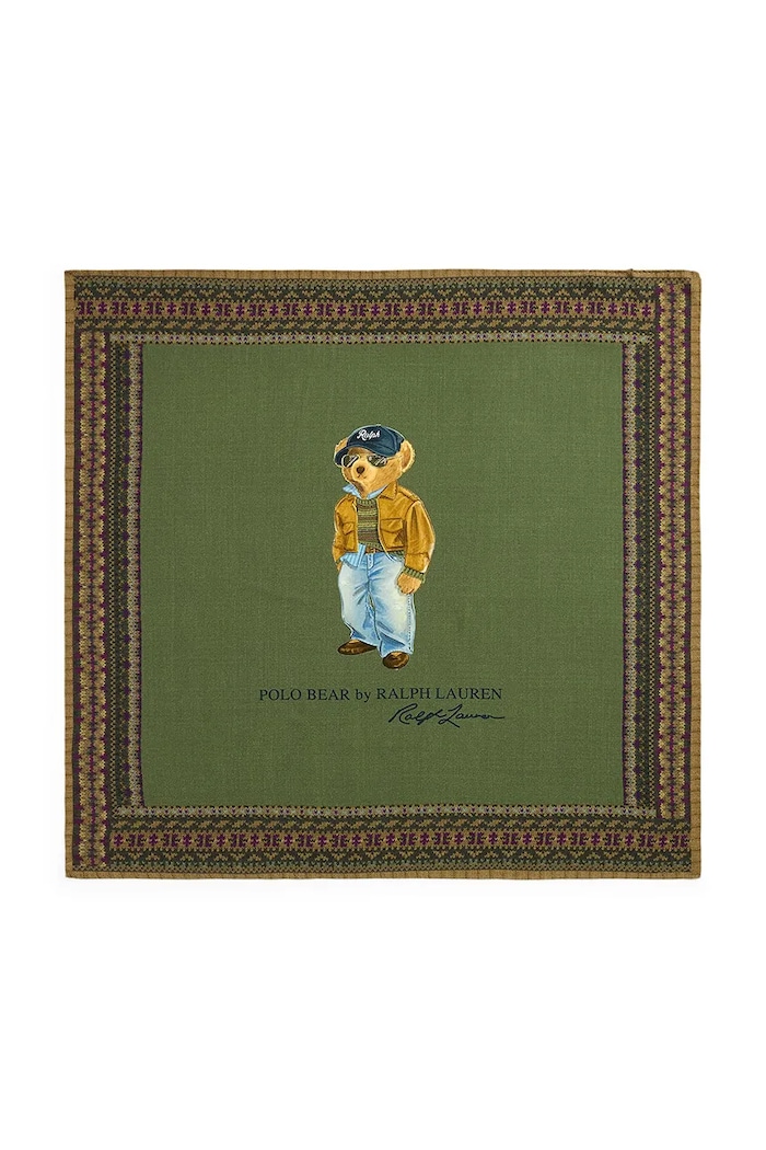 Polo Ralph Lauren apaszka damska wełniana zielony 455P18122