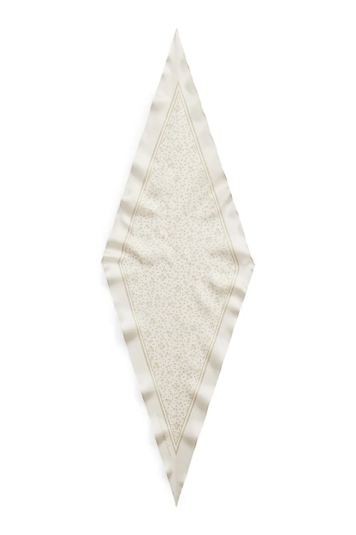 Lauren Ralph Lauren sciarpa quadrata da donna in seta 454P18537 beige AW26