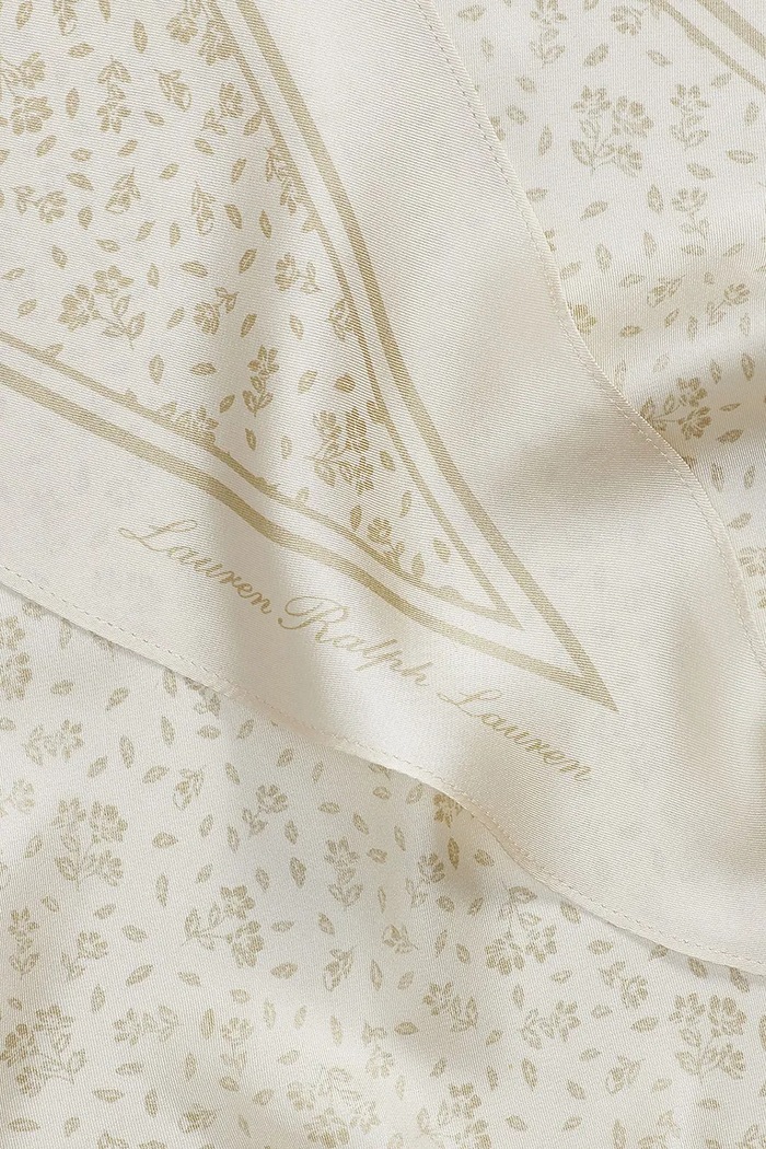Accessori Lauren Ralph Lauren sciarpa quadrata da donna in seta 454P18537 beige