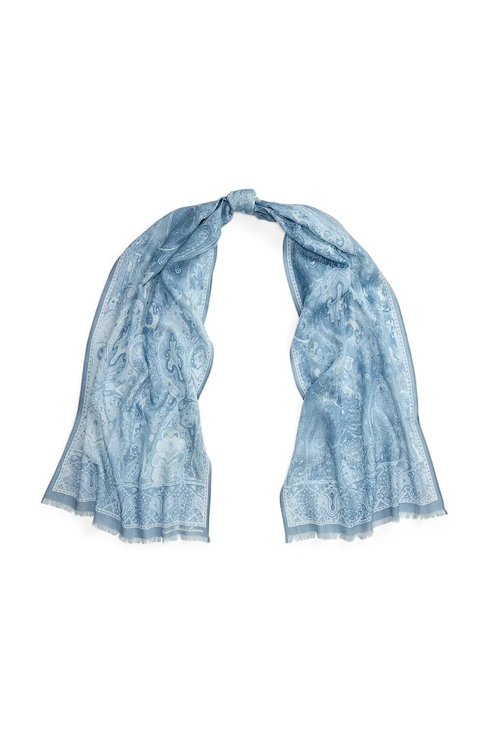 Lauren Ralph Lauren scialle da donna con misto seta blu 454P18528