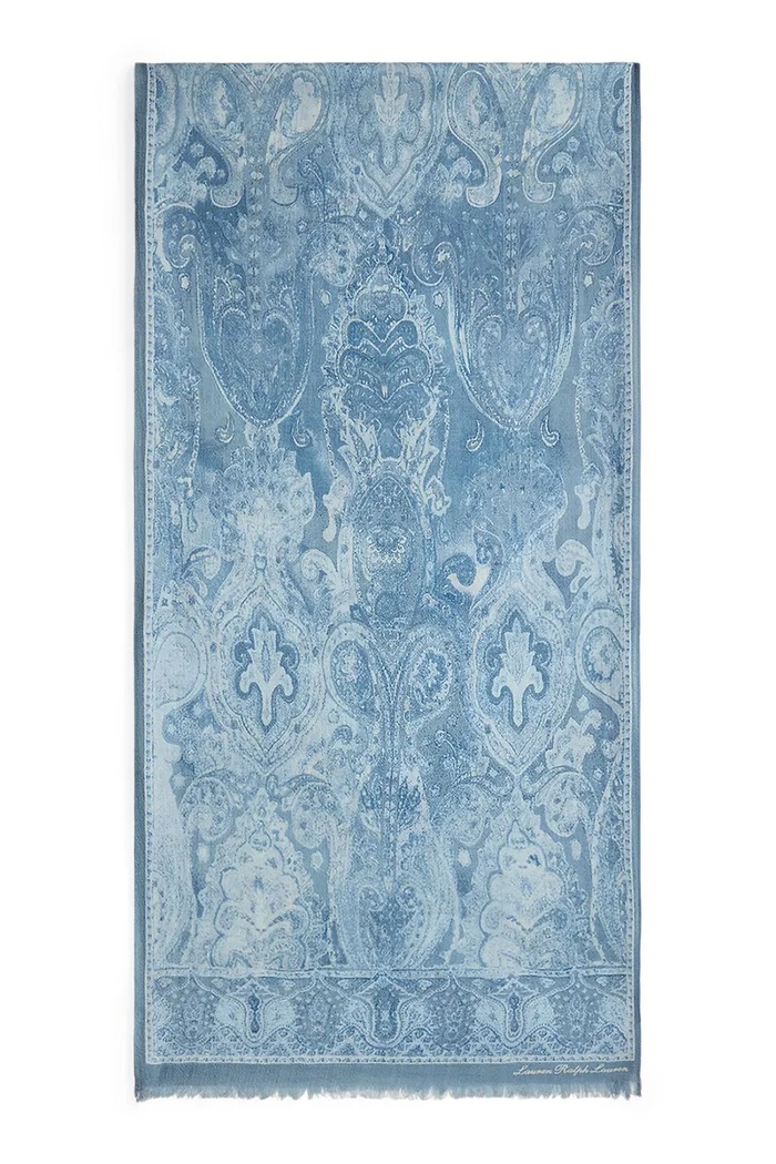 Lauren Ralph Lauren scialle da donna con misto seta 454P18528 blu AW26