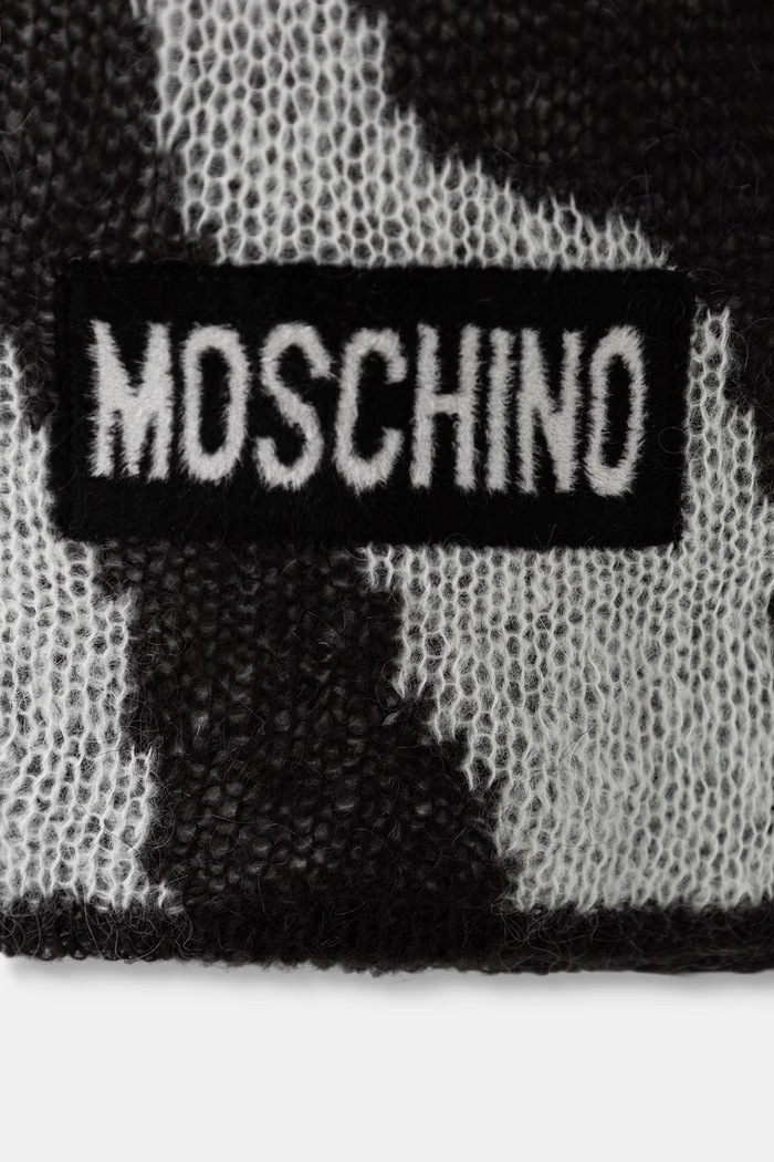 Akcesoria Moschino szalik damski z dodatkiem wełny M3468.30857 szary