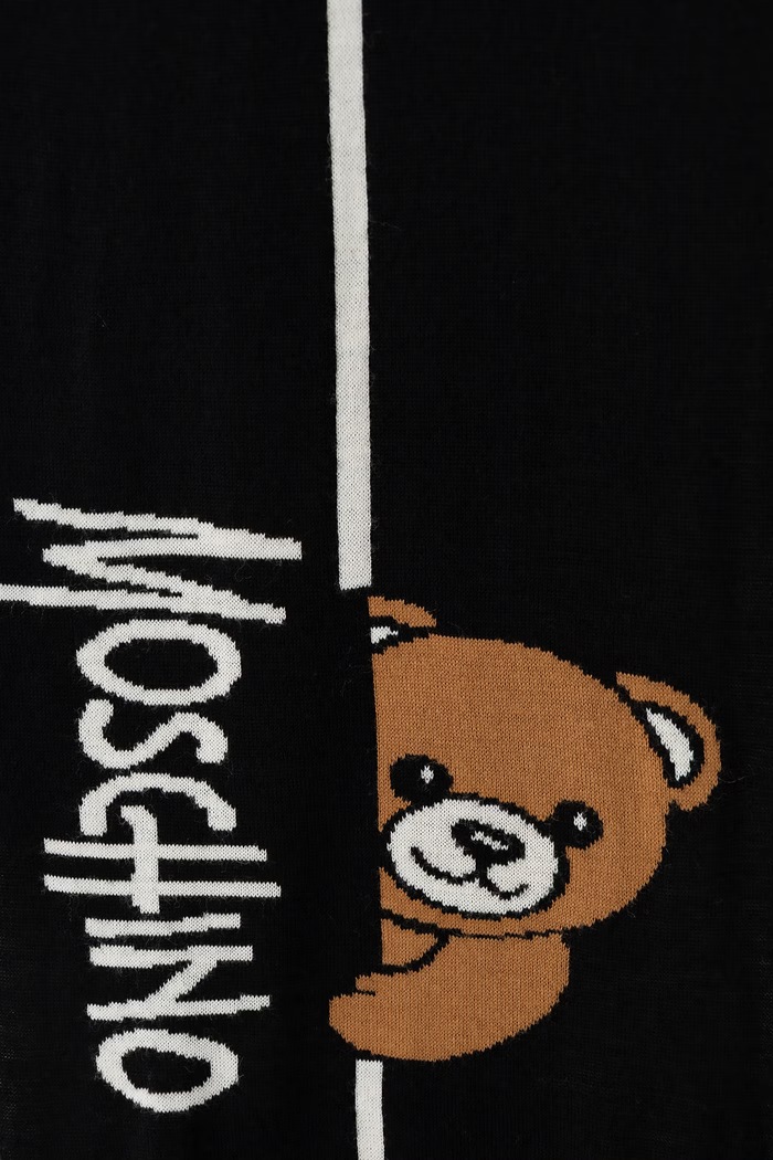 Moschino szalik damski z wełną M3465.30852 czarny AW26